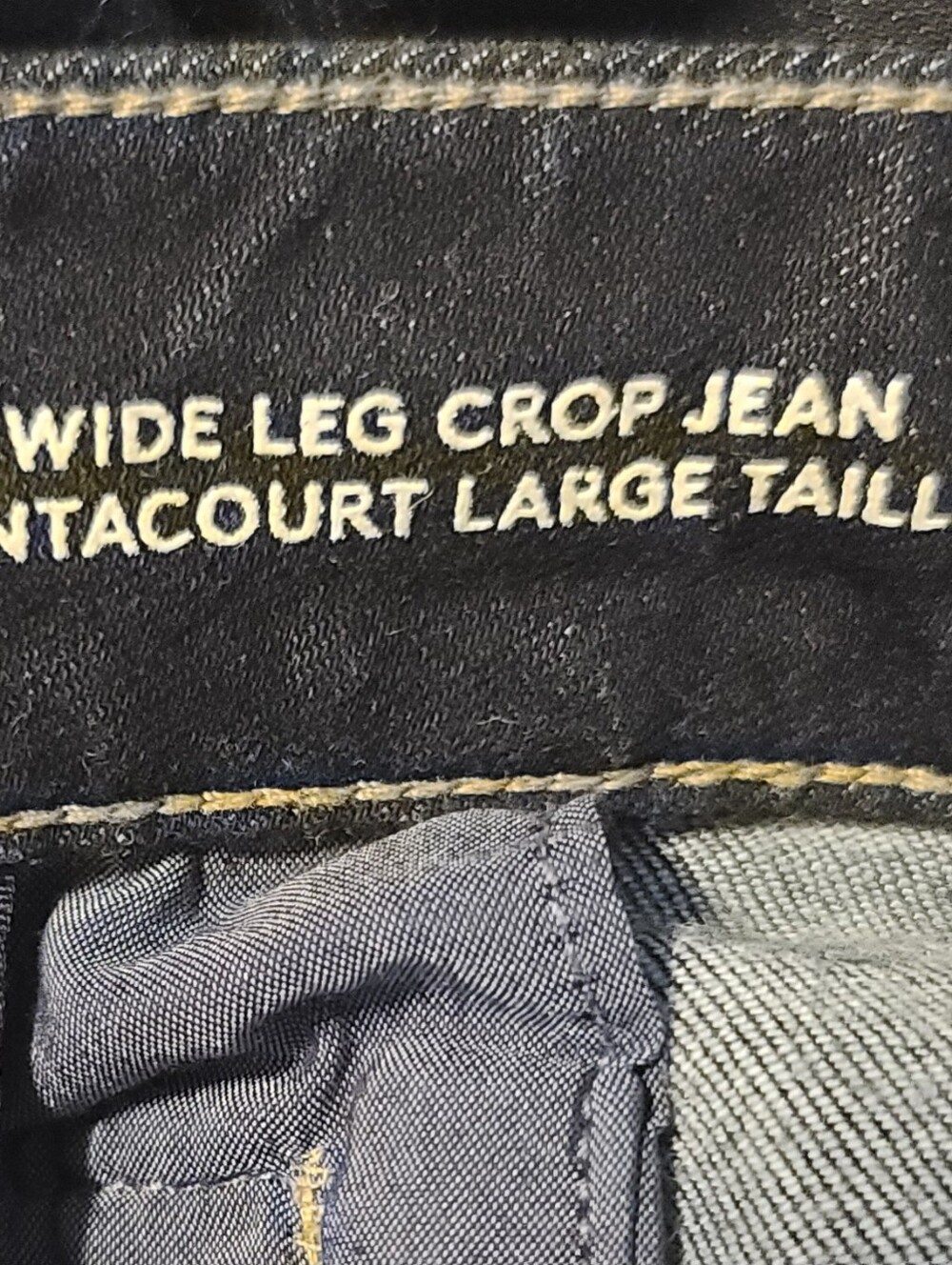 Lands' End Mid Rise Wide Leg Crop Jeans Dark Wash Blue Sz 22W - Picture 5 of 6